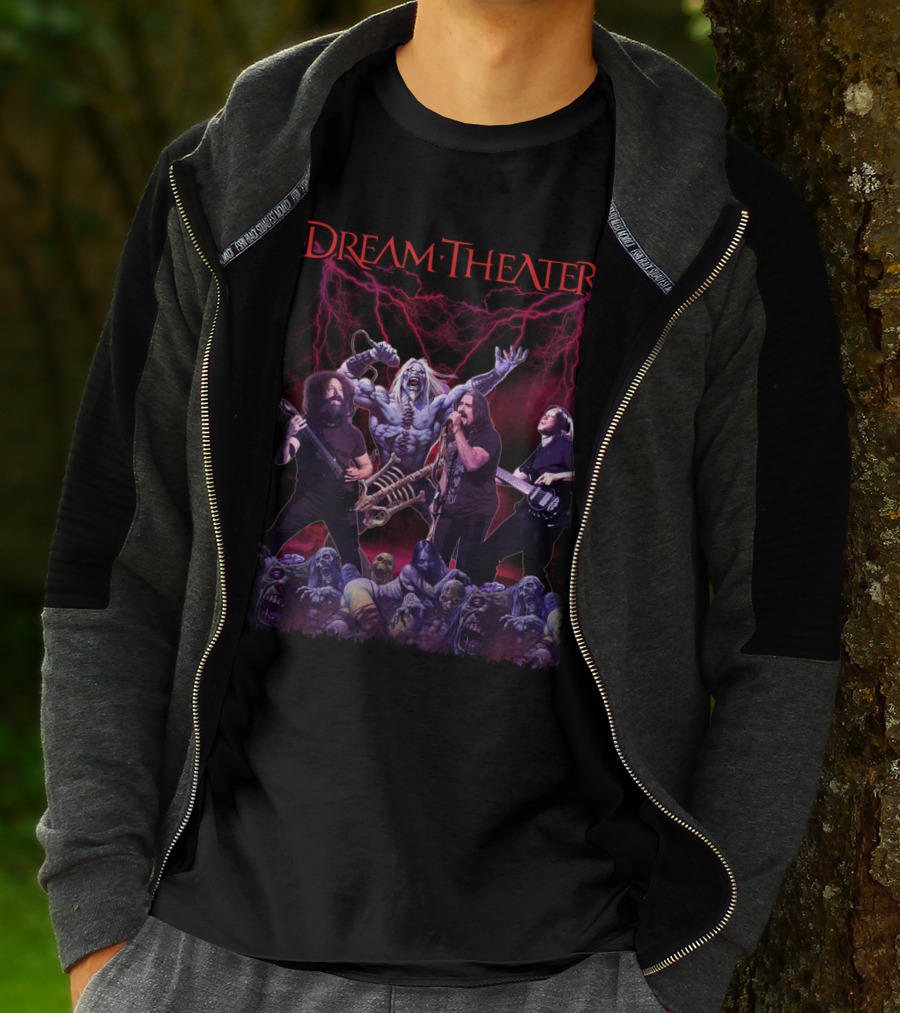 Dream Theater Zombie Concert Fantasy With Electric Lightning Effects T-Shirt