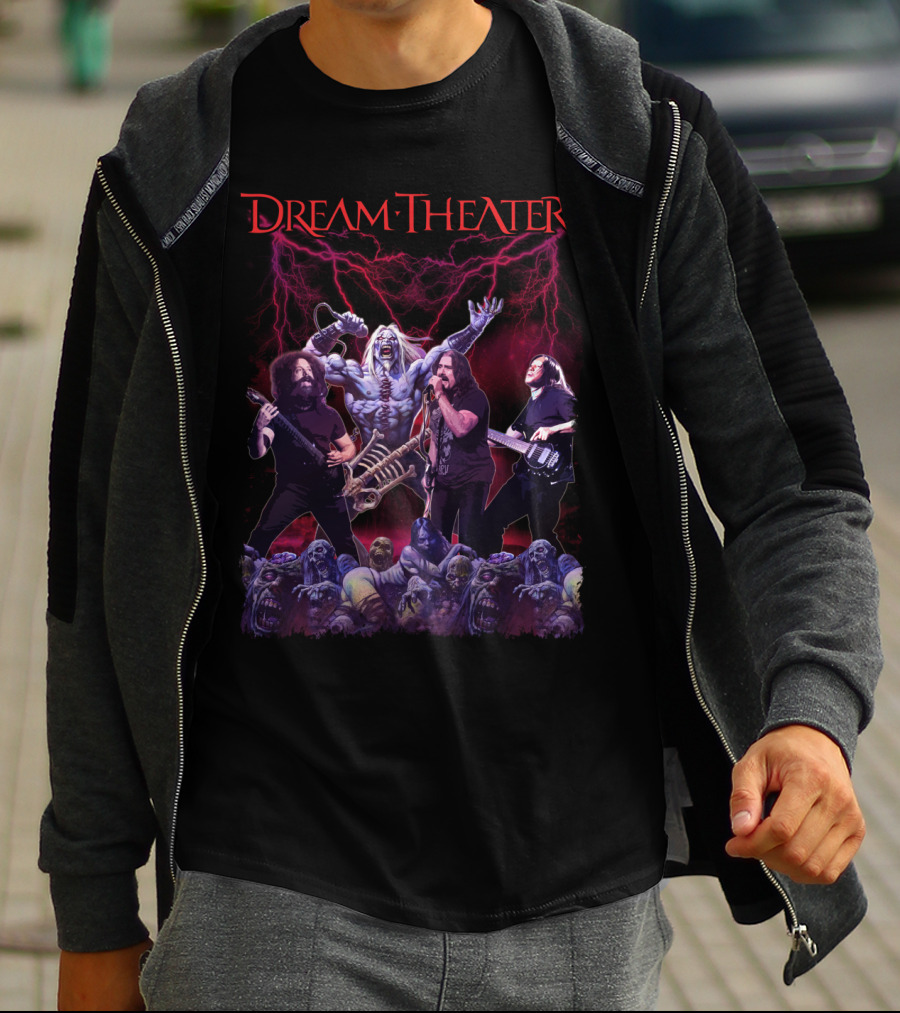 Dream Theater Zombie Concert Fantasy With Electric Lightning Effects T-Shirt