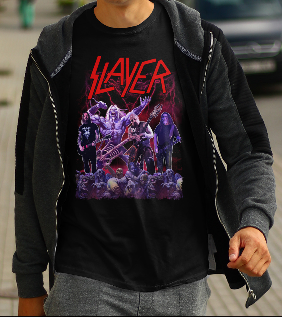 Slayer Band Graphic With Guitarists And Undead Creatures T-Shirt