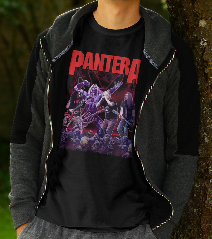 Pantera Live Electric Performance With Zombies And Purple Lightning T-Shirt