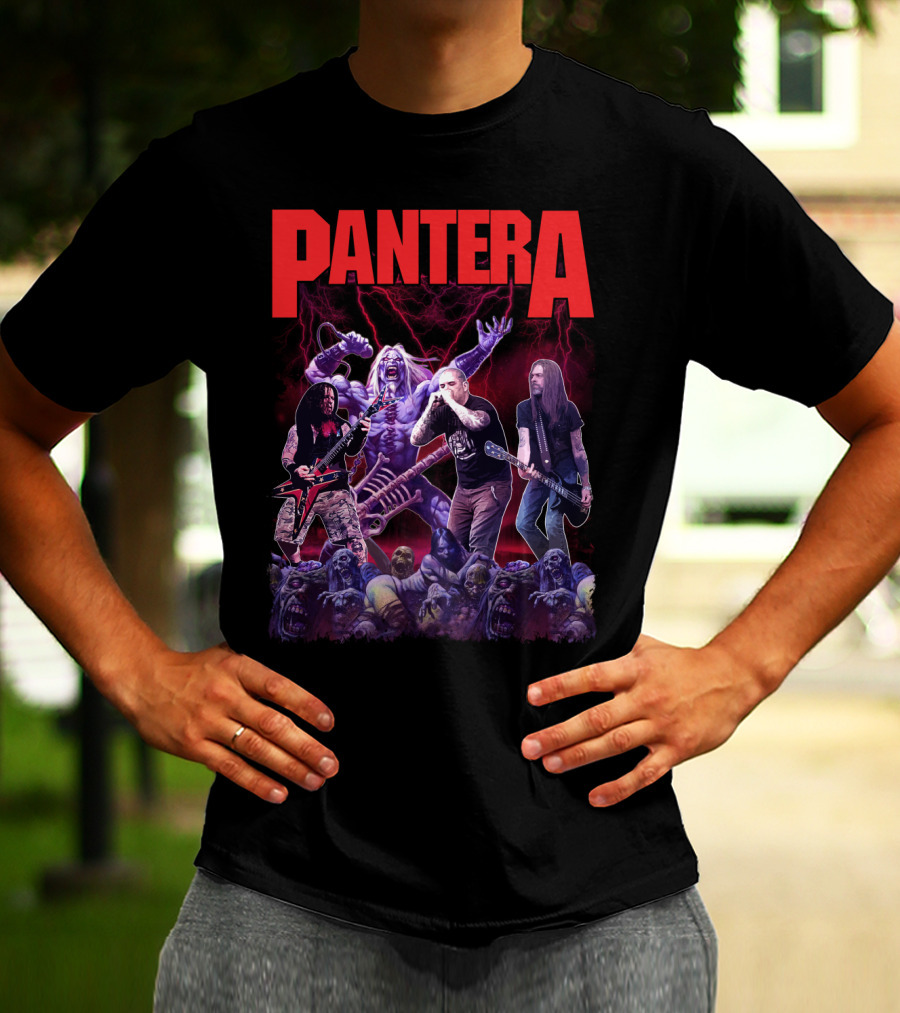 Pantera Live Electric Performance With Zombies And Purple Lightning T-Shirt