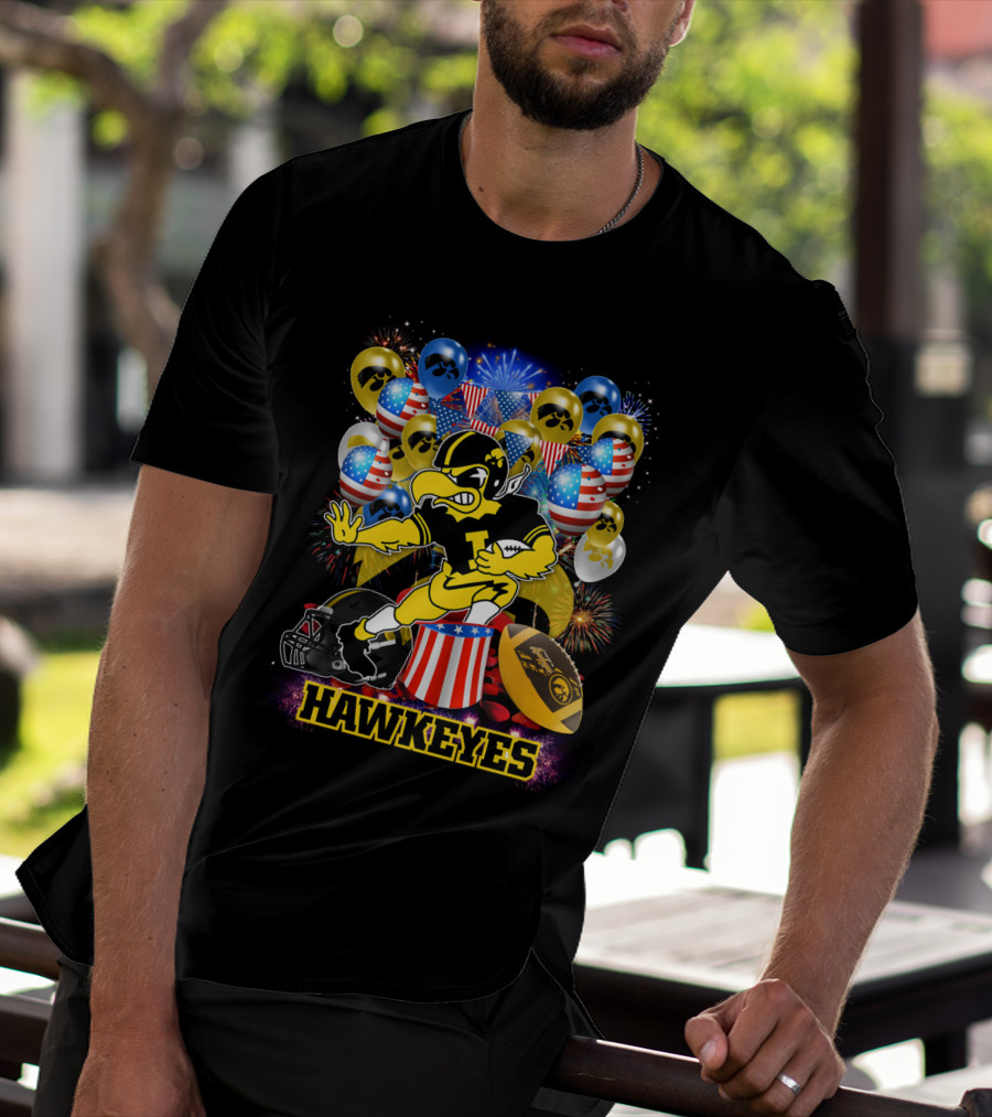 Ncaa Iowa Hawkeyes Football Celebration Balloons Fireworks T-Shirt