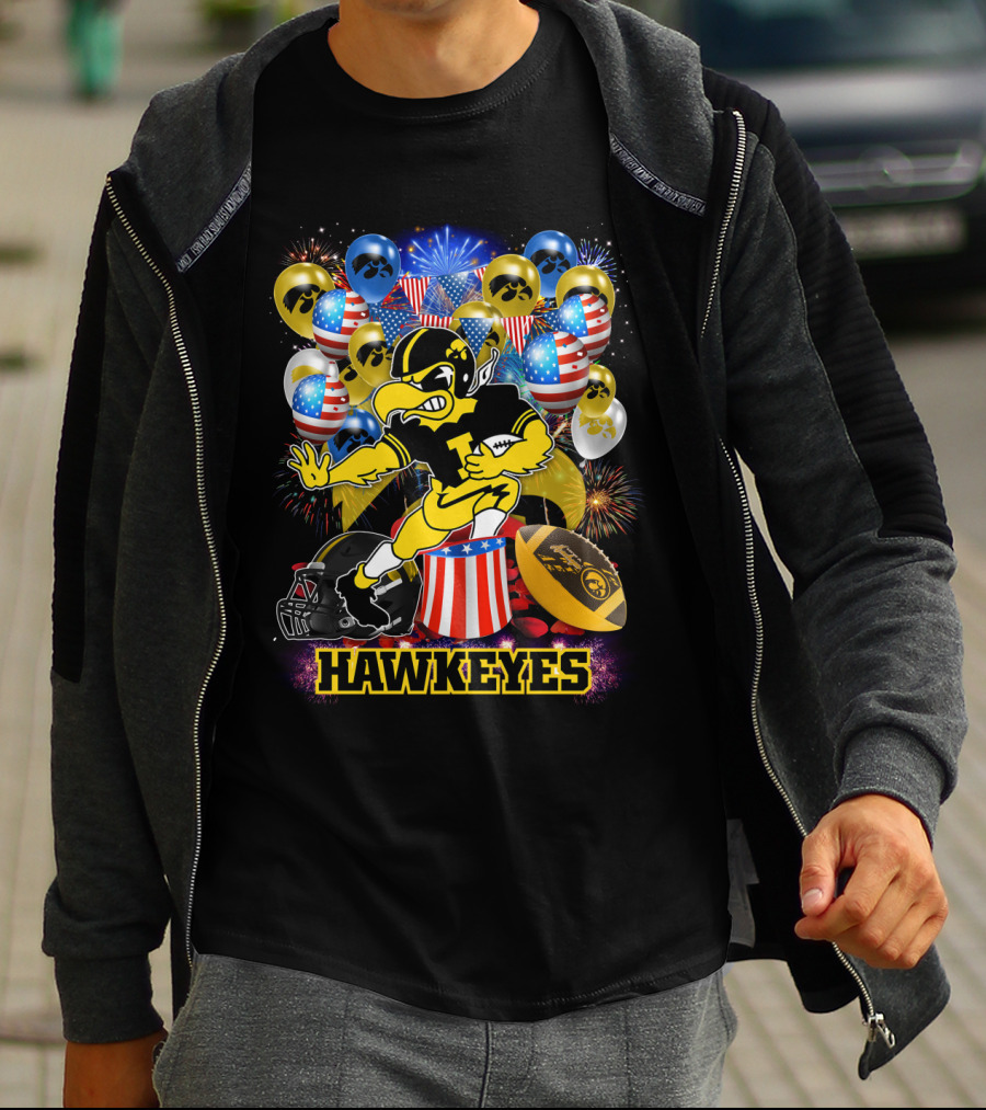 Ncaa Iowa Hawkeyes Football Celebration Balloons Fireworks T-Shirt
