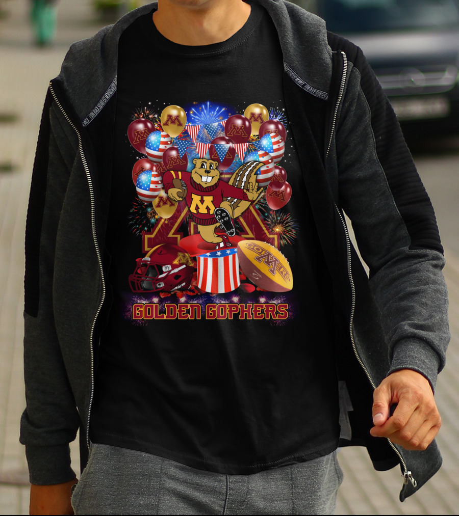 Ncaa2 Minnesota Golden Gophers Fireworks Celebration Mascot T-Shirt