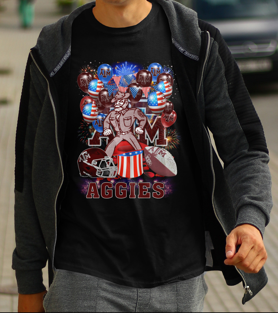 Ncaa2 Texas A&M Aggies Football Celebration With Fireworks And Balloons T-Shirt