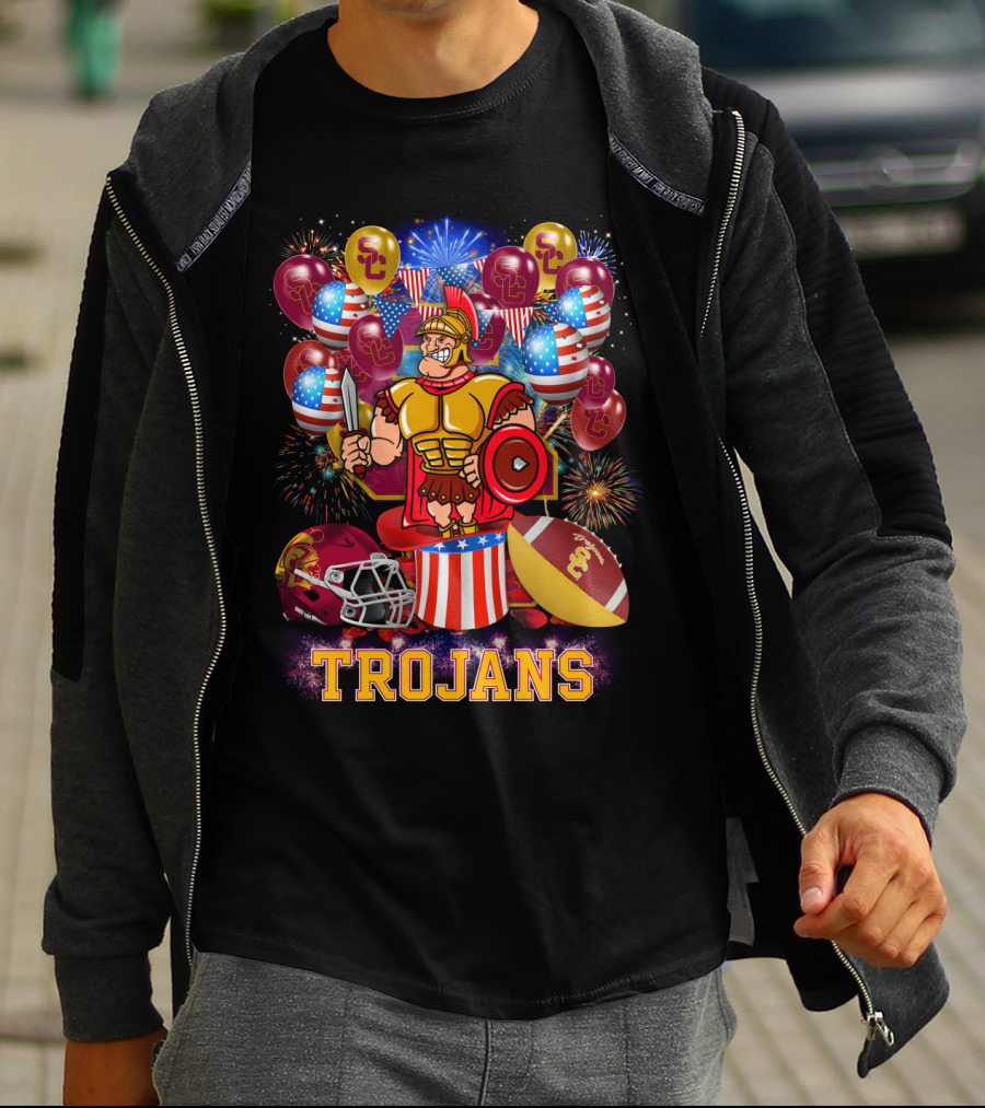 Ncaa2 Usc Trojans Football Fireworks Celebration T-Shirt