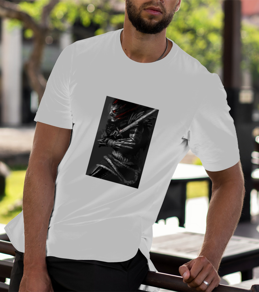 Dark Sword-Wielding Assassin Warrior T-Shirt