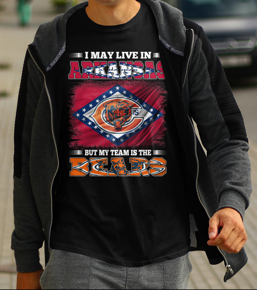 I May Live In Arkansas But My Team Is The Bears Flag T-Shirt