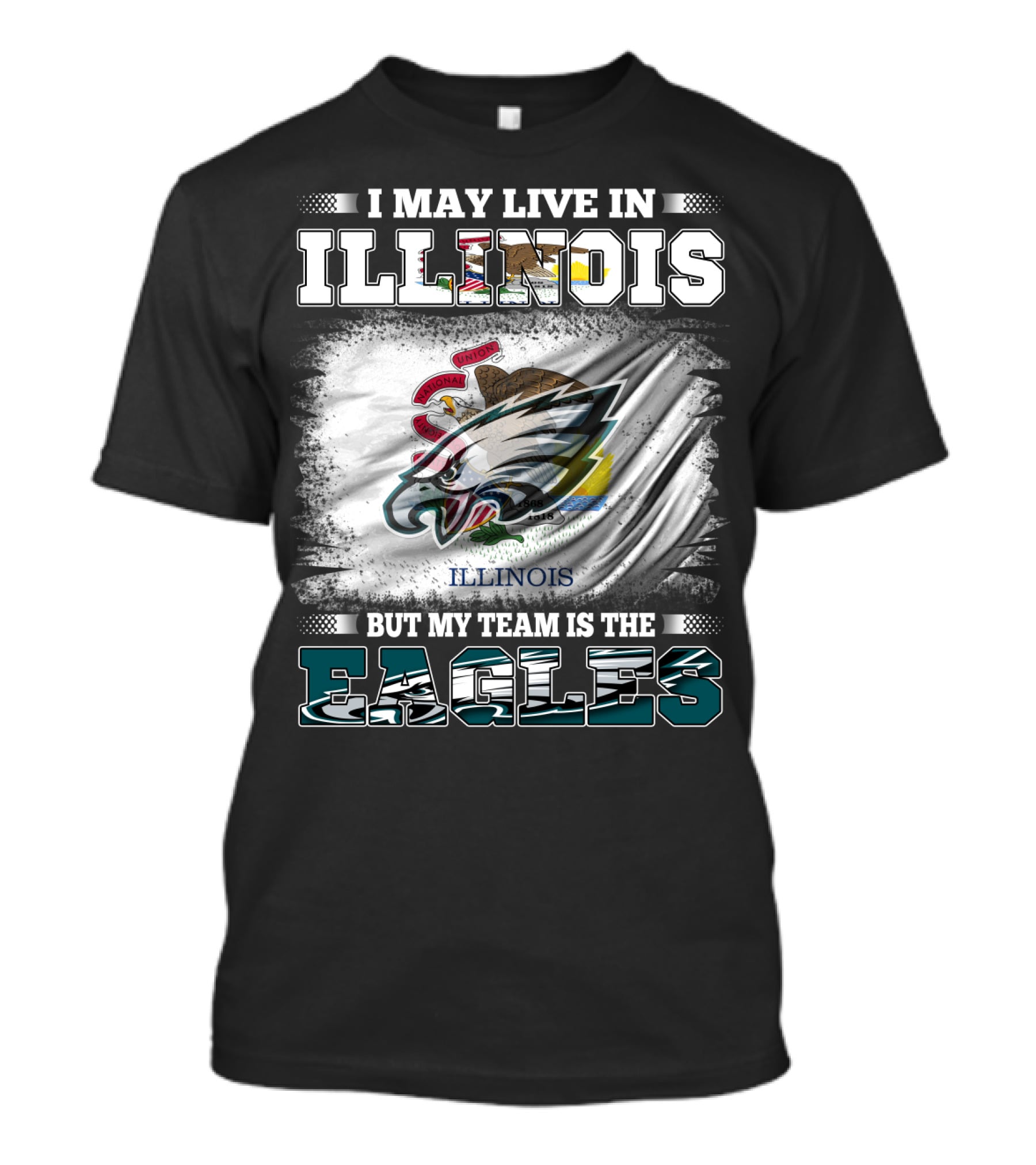 Illinois Residents Supporting Eagles Team With State Pride And Loyalty T-Shirt