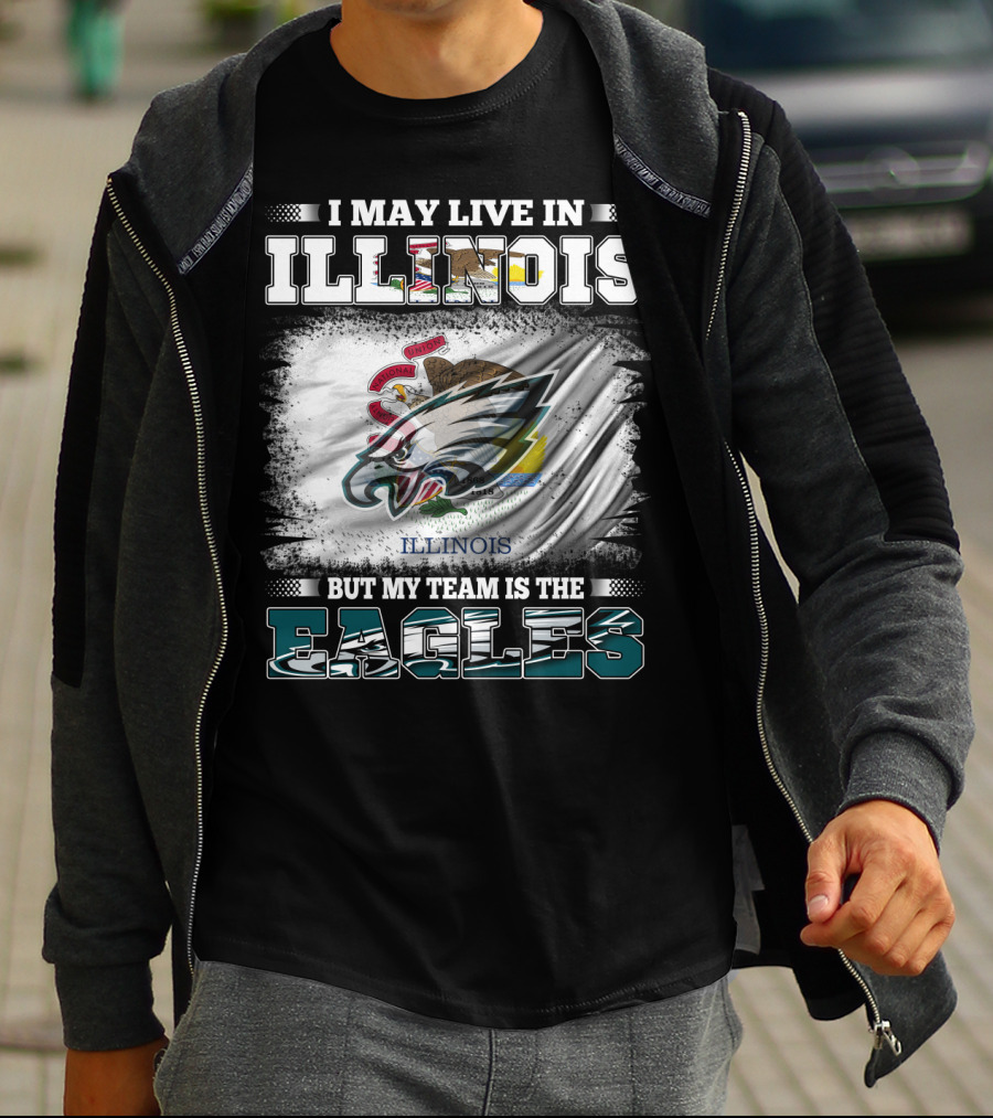 Illinois Residents Supporting Eagles Team With State Pride And Loyalty T-Shirt