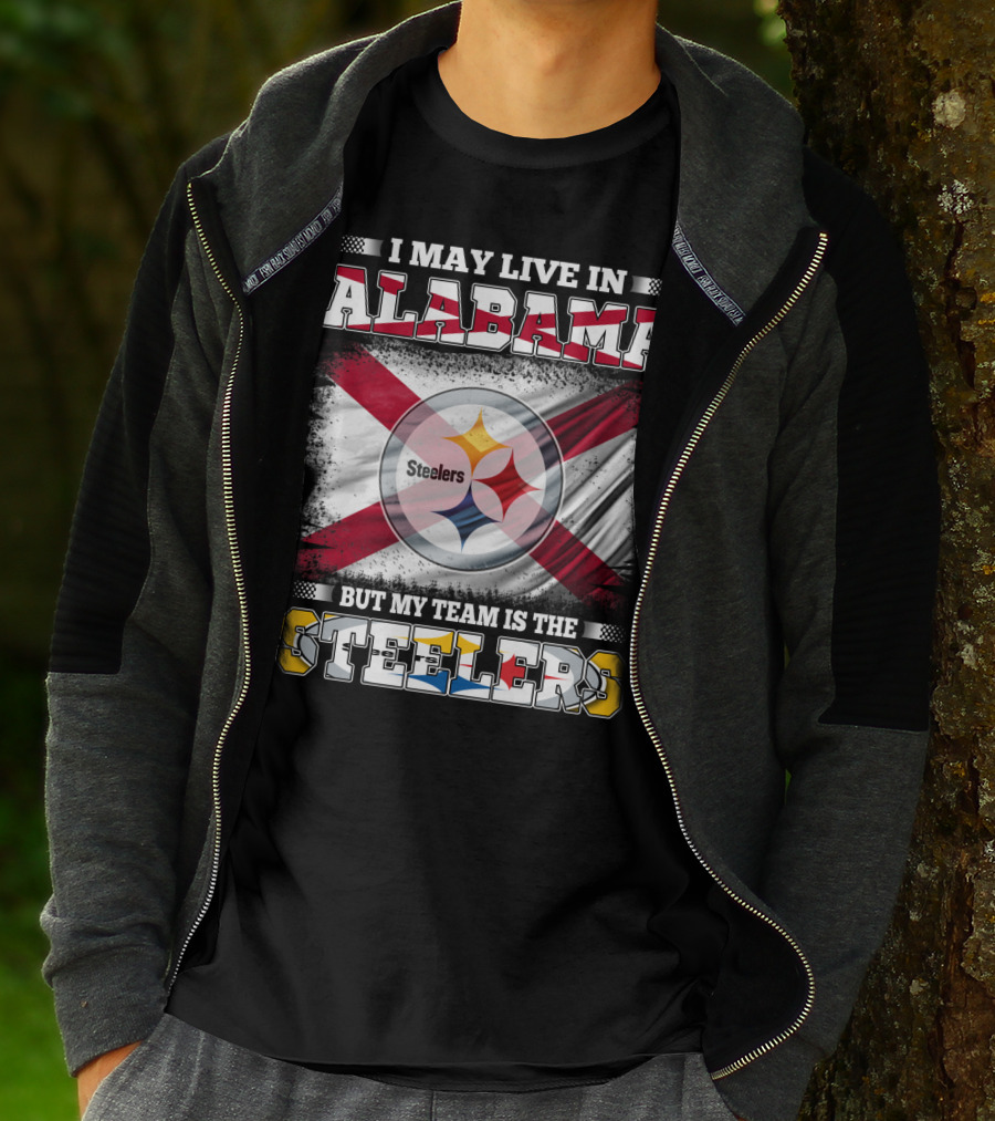 I May Live In Alabama But My Team Is The Steelers Flag T-Shirt