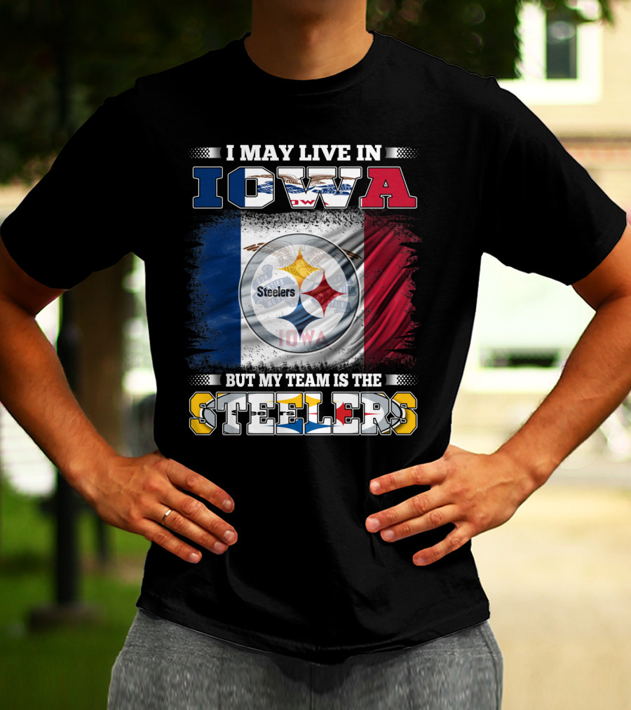 Iowa Resident Proudly Supporting Steelers With Team T-Shirt