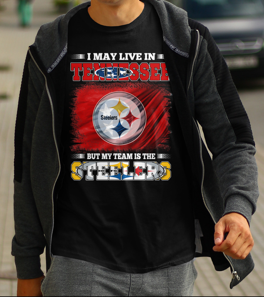 Tennessee Living Steelers Fan Logo Prioritizing Team Loyalty Over Location T-Shirt