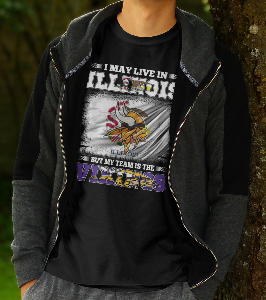 Illinois Loyalty With Vikings Team Pride Flag T-Shirt