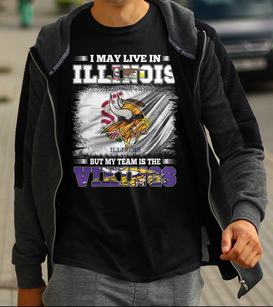 Illinois Loyalty With Vikings Team Pride Flag T-Shirt