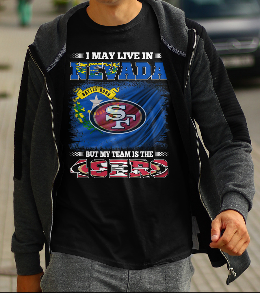 Nevada Resident Proud Supporter Of 49ers Team With State Flag T-Shirt