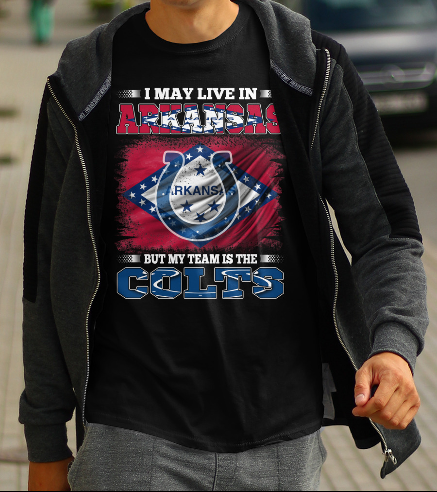 Arkansas State Flag Pride With Colts Team Allegiance T-Shirt