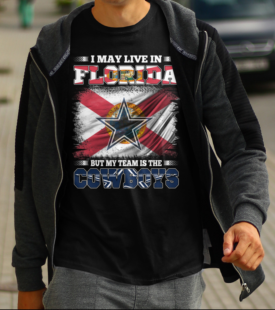 Florida Pride With Cowboys Fan Loyalty Flag T-Shirt
