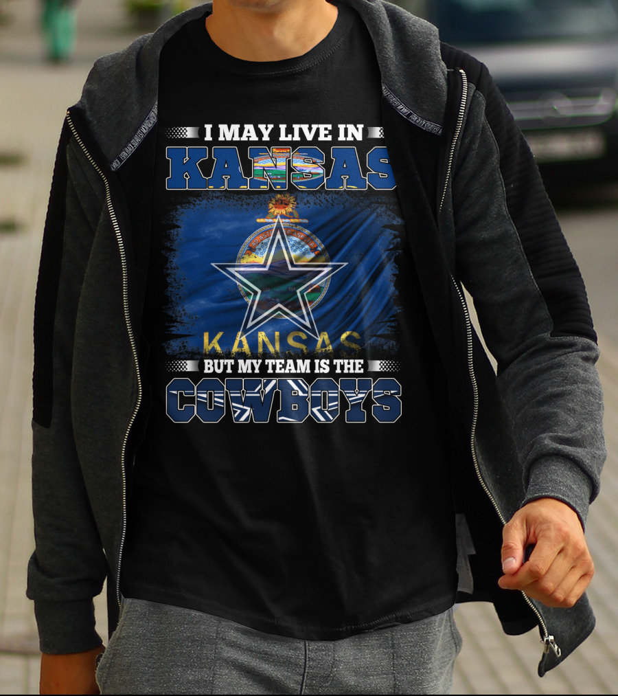 Kansas Life Cowboys Team Pride Star Kansas Flag T-Shirt
