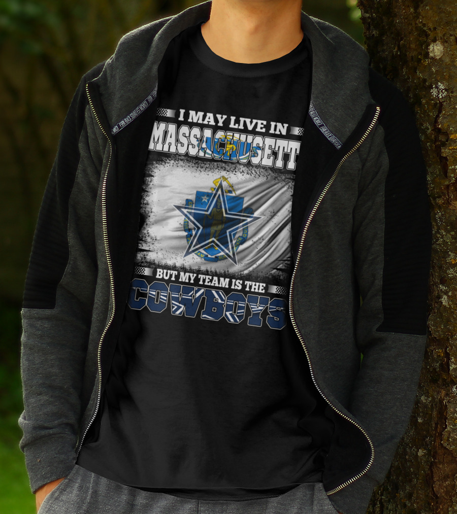 Massachusetts Pride With Loyalty To Cowboys Football Team T-Shirt