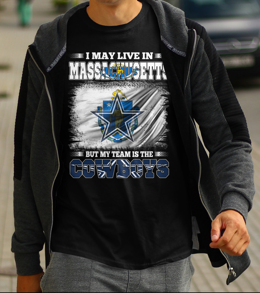 Massachusetts Pride With Loyalty To Cowboys Football Team T-Shirt
