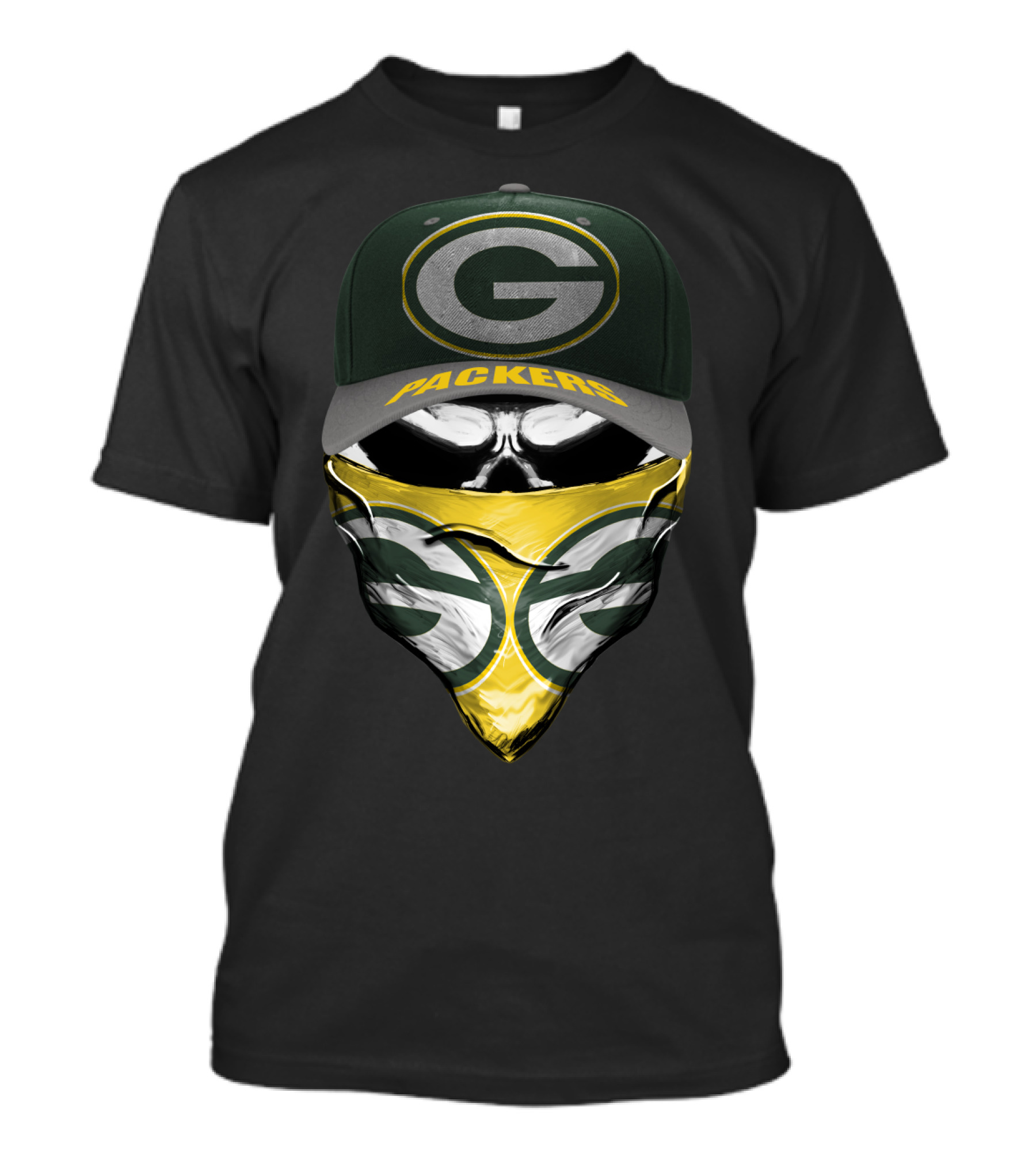 Green Bay Packers G Logo Face Mask And Hat T-Shirt