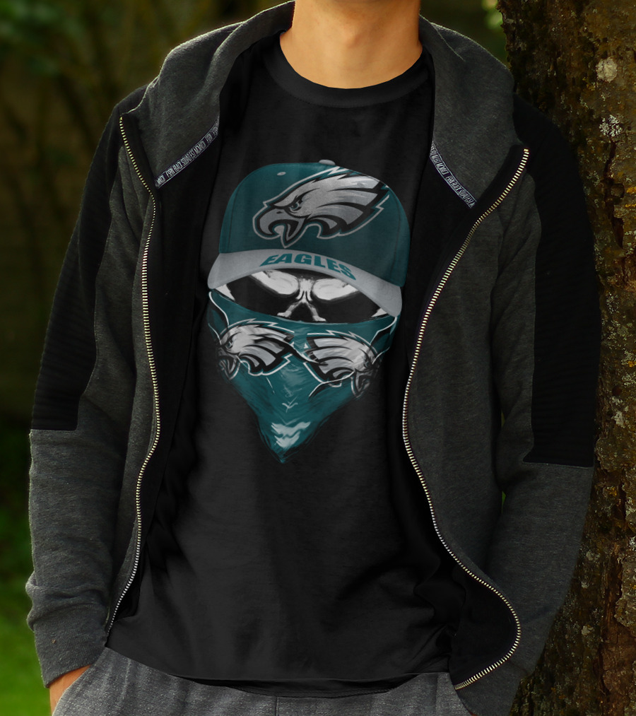 Philadelphia Eagles Eagles Logo Hat And Bandana Face Gear T-Shirt