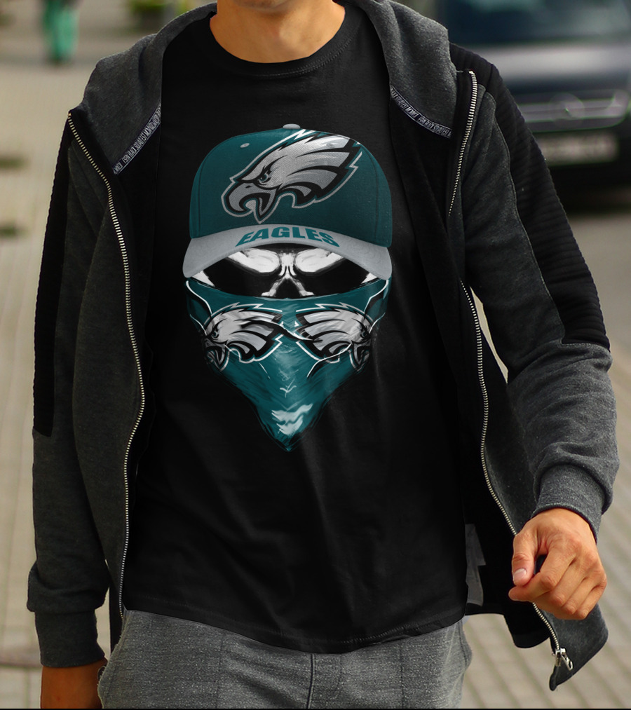 Philadelphia Eagles Eagles Logo Hat And Bandana Face Gear T-Shirt