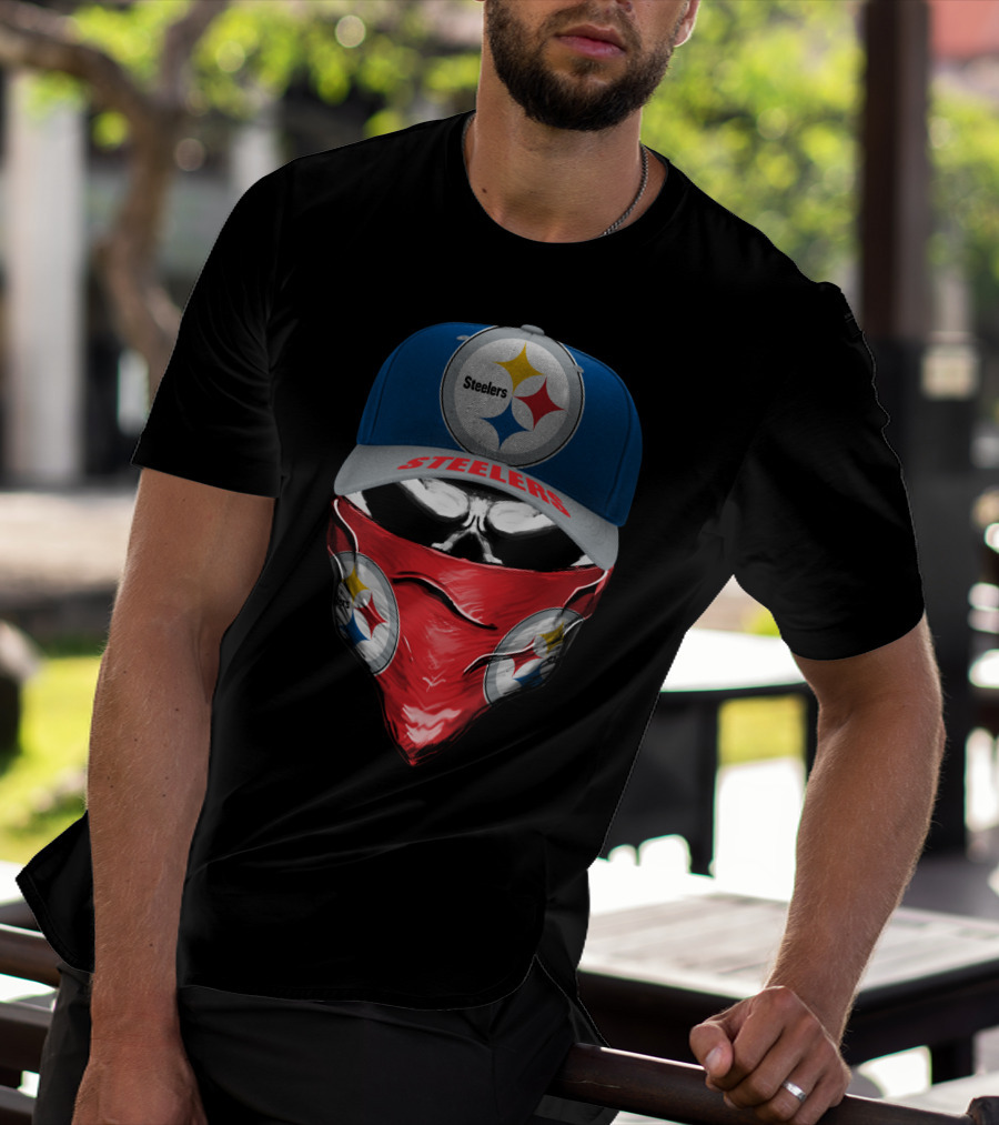 Pittsburgh Steelers Hat And Bandana T-Shirt