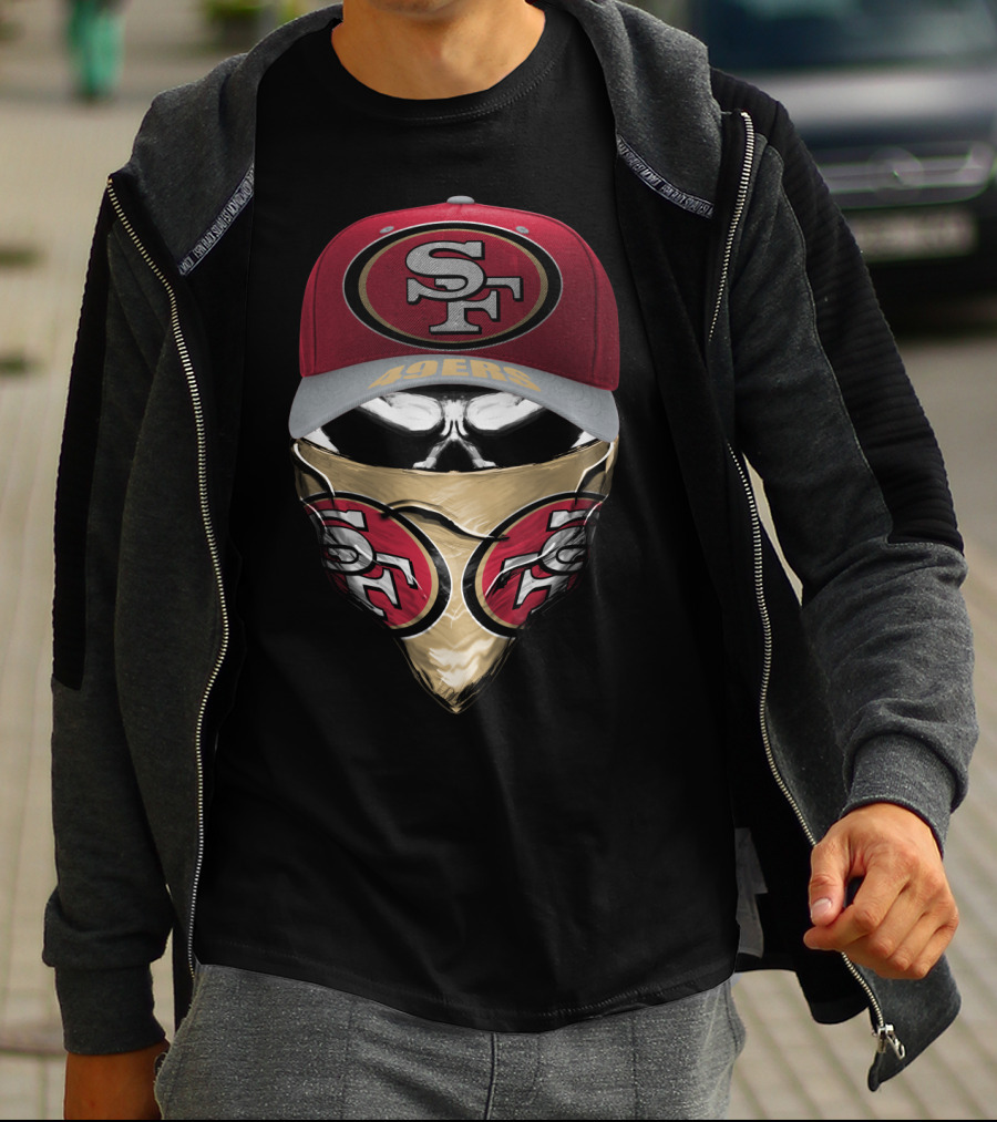 San Francisco 49ers Sf Logo Hat And Mask Combo T-Shirt