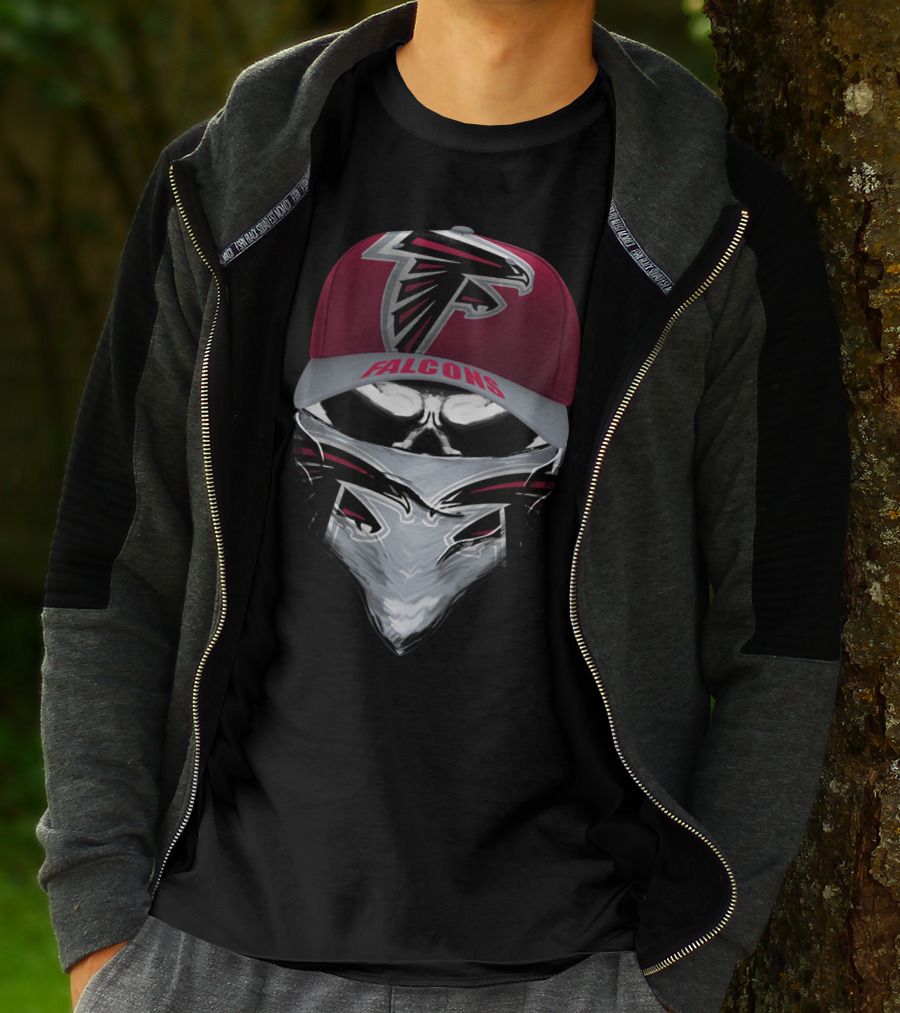 Falcons Atlanta Falcons Logo Skull Face Bandana And Cap T-Shirt