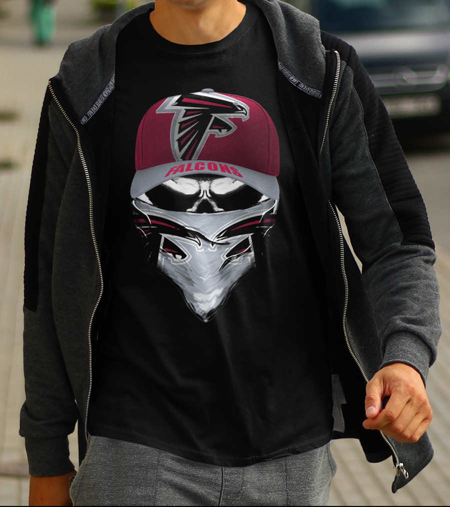 Falcons Atlanta Falcons Logo Skull Face Bandana And Cap T-Shirt