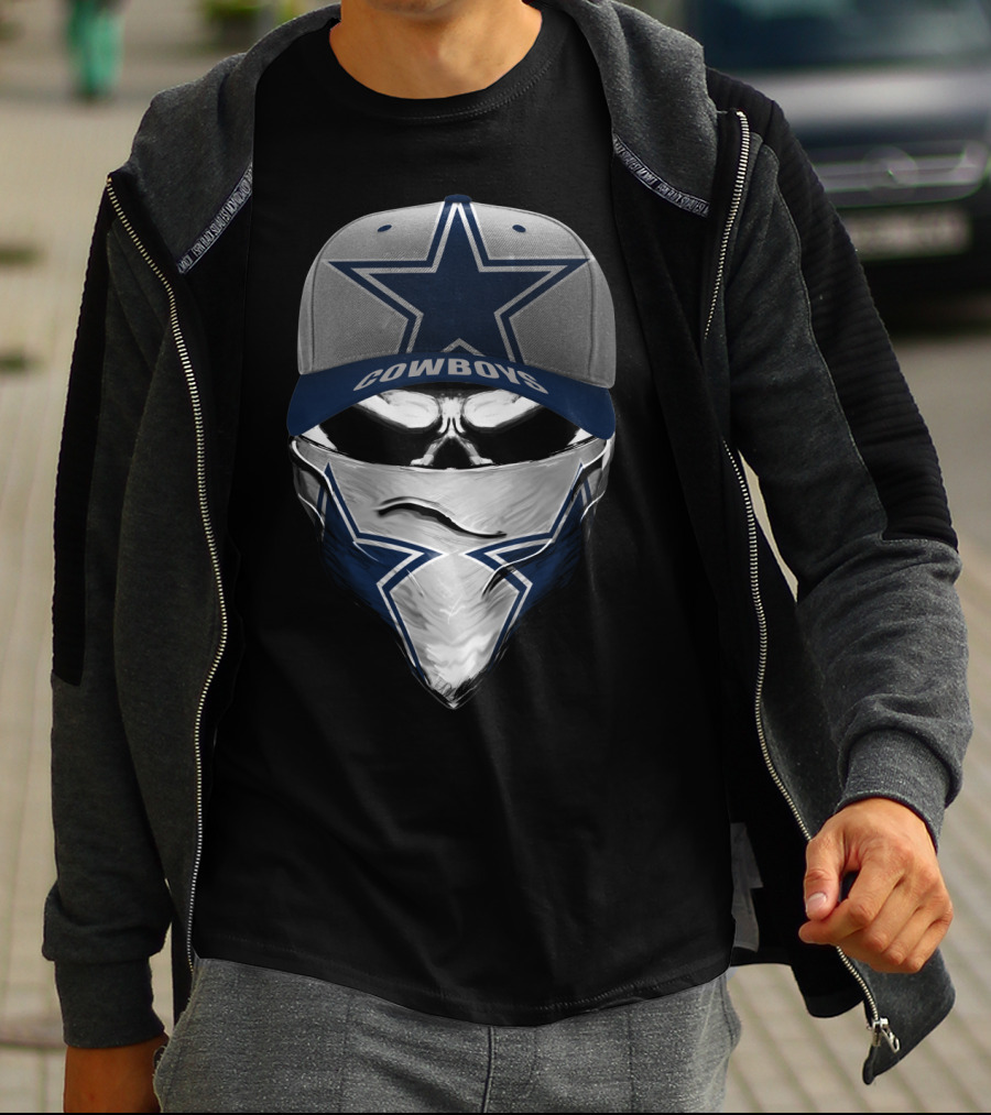 Dallas Cowboys Star Emblem Hat Bandana Skull T-Shirt