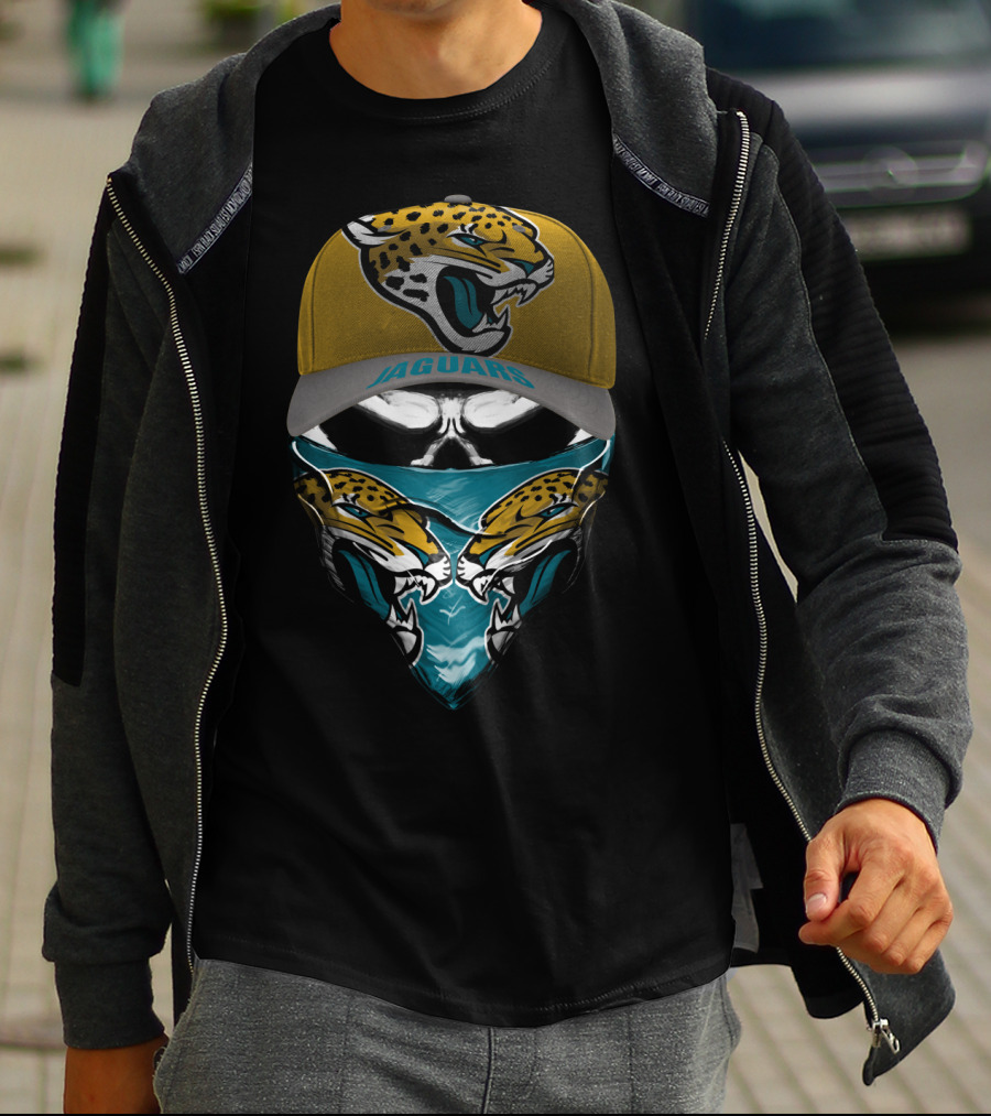 Jacksonville Jaguars Fierce Logo Hat And Bandana Combo T-Shirt