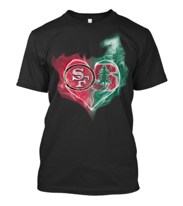 49ers SF Stanford Cardinal Logo Heart T-Shirt