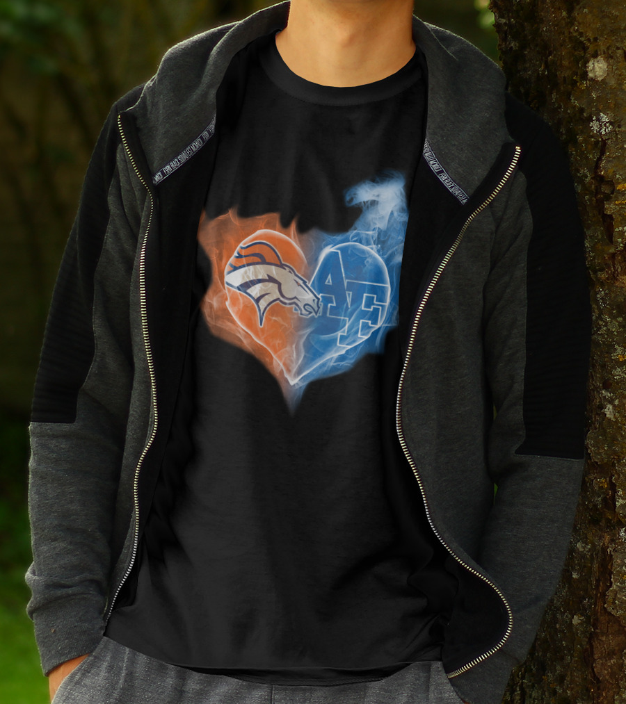 Broncos Air Force Falcons Heart T-Shirt