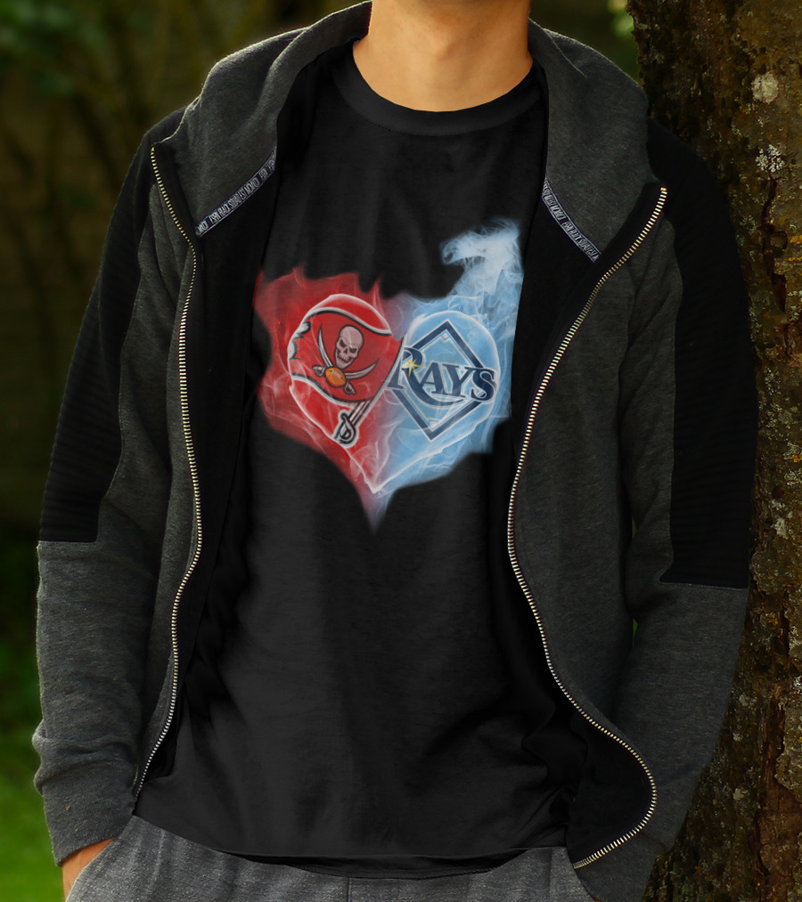 Tampa Bay Buccaneers Buccaneers Tampa Bay Rays Heart T-Shirt