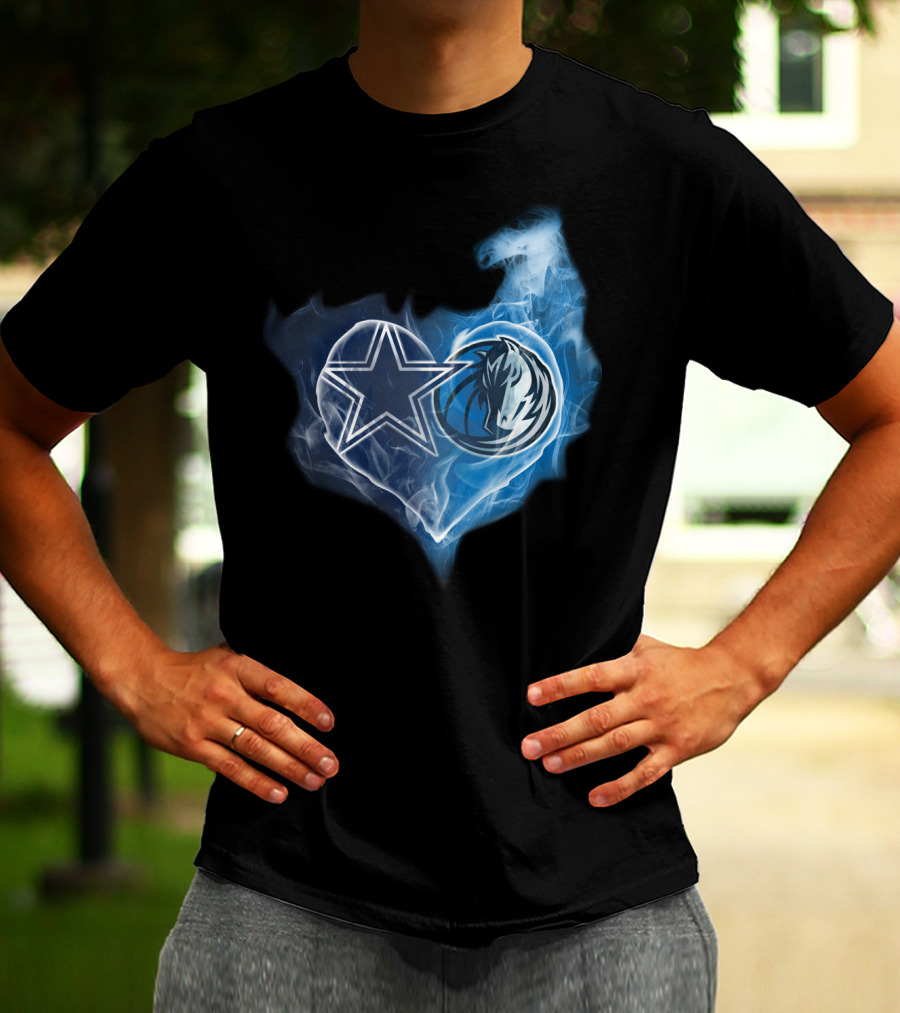Dallas Cowboys Maverick Heart Sports Logo Collaboration T-Shirt