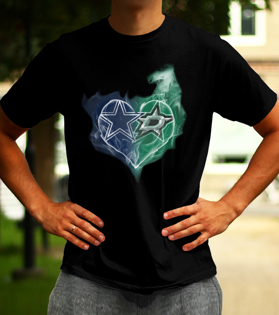 Dallas Cowboys And Stars Heart Smoke Blend T-Shirt