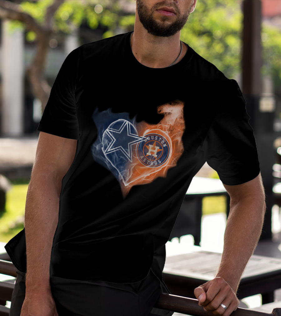 Dallas Cowboys Houston Astros Heartfire Collaboration T-Shirt