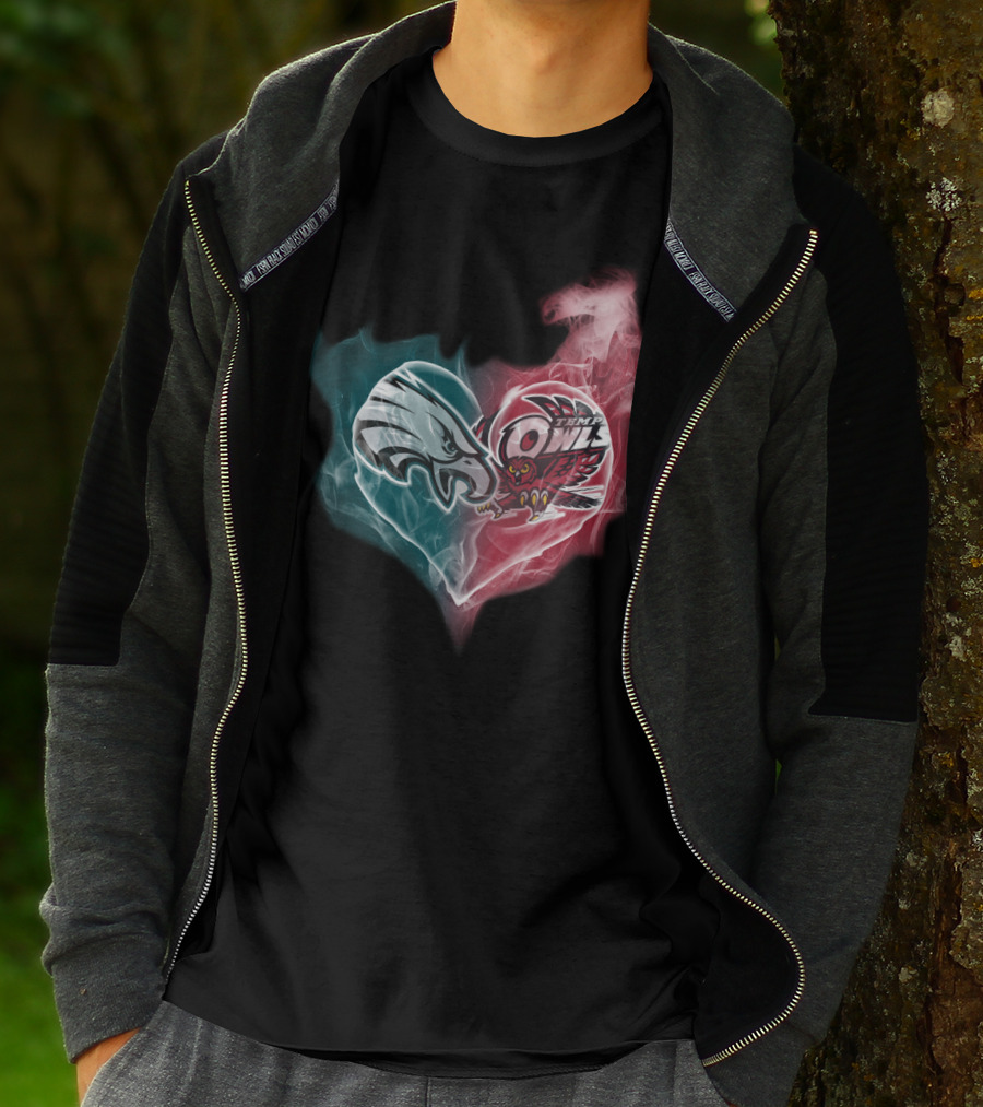 Eagles Temple Owls Heart Fusion T-Shirt