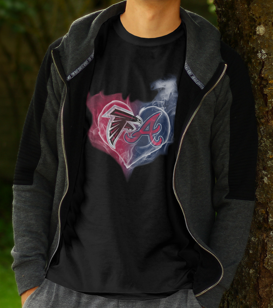 Atlanta Falcons And Braves Heart T-Shirt