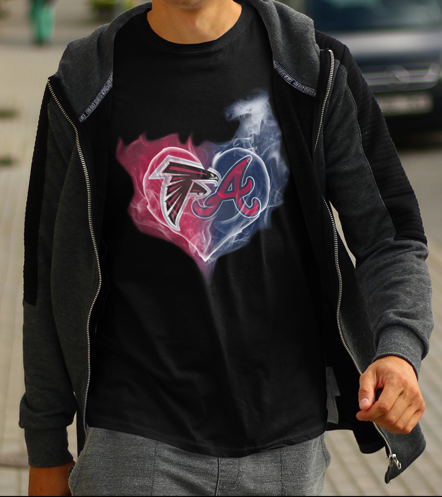 Atlanta Falcons And Braves Heart T-Shirt