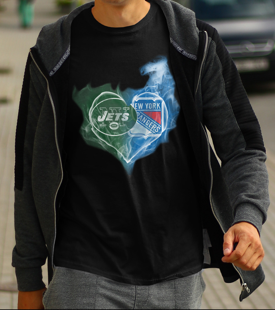 Jets New York Rangers Heart Smoke Fusion T-Shirt