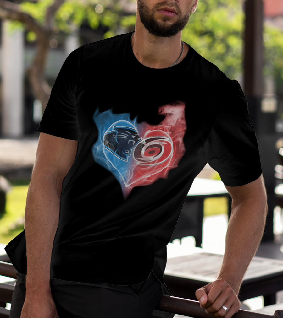 Panthers Hurricanes Heart Blend T-Shirt