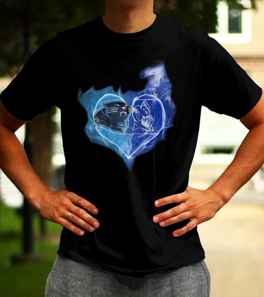 Panthers Duke Blue Devils Heart Fusion T-Shirt