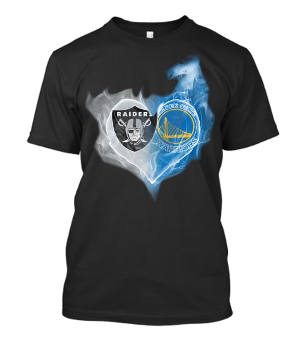 Raiders Golden State Warriors Heart Fusion T-Shirt