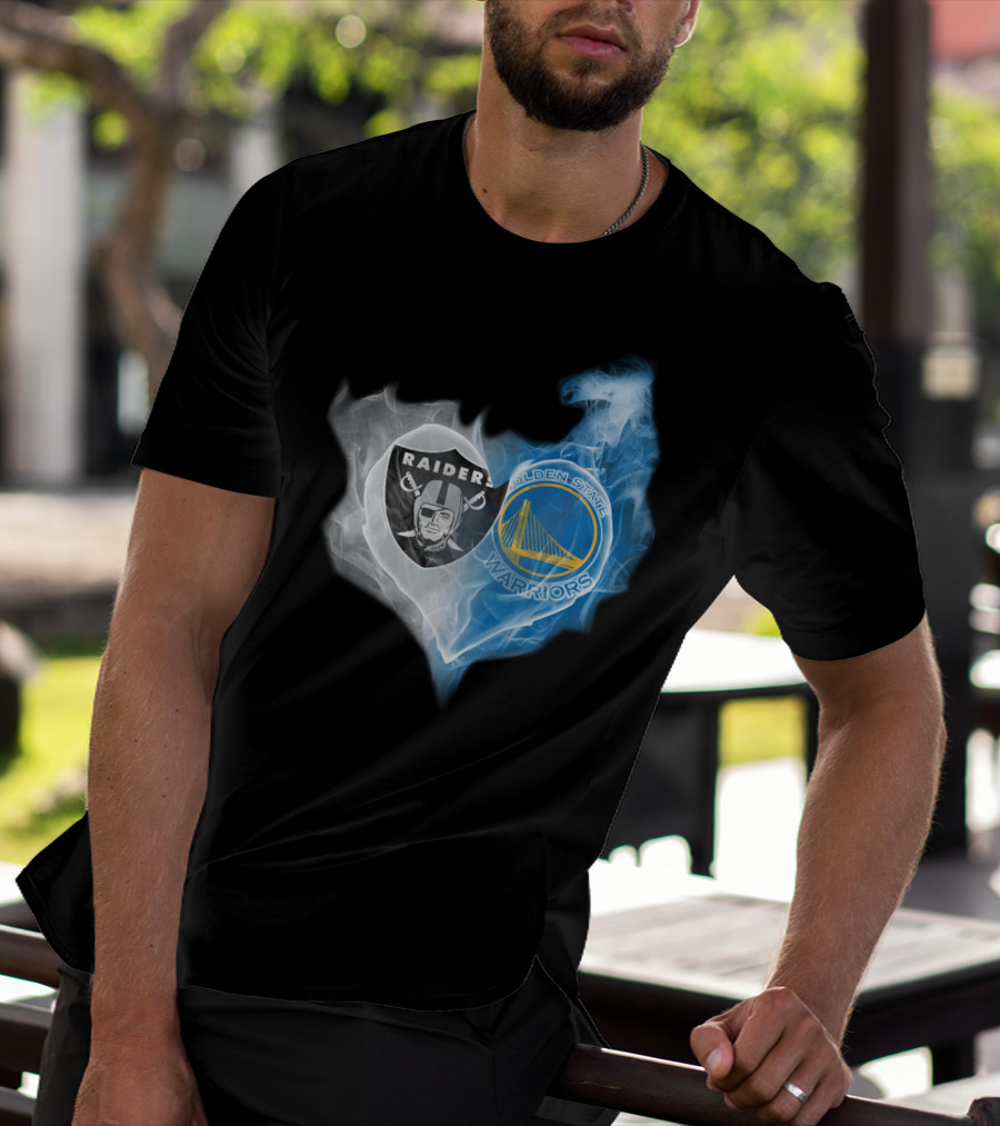 Raiders Golden State Warriors Heart Fusion T-Shirt