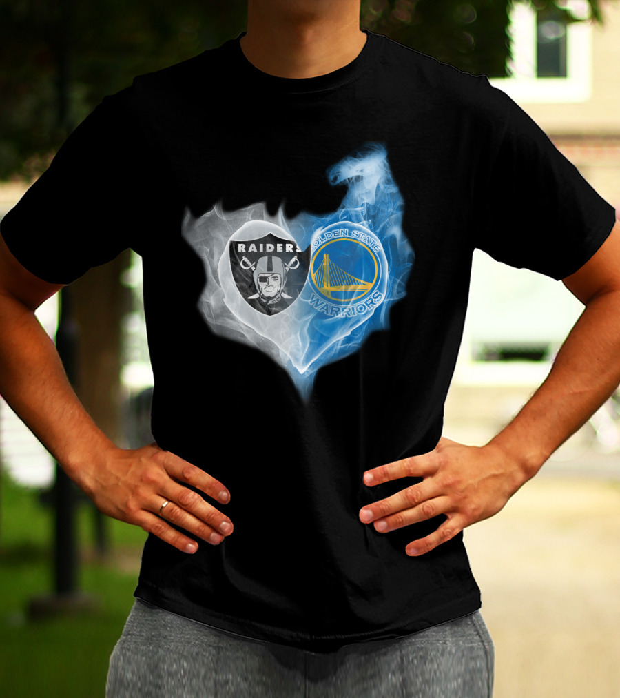 Raiders Golden State Warriors Heart Fusion T-Shirt