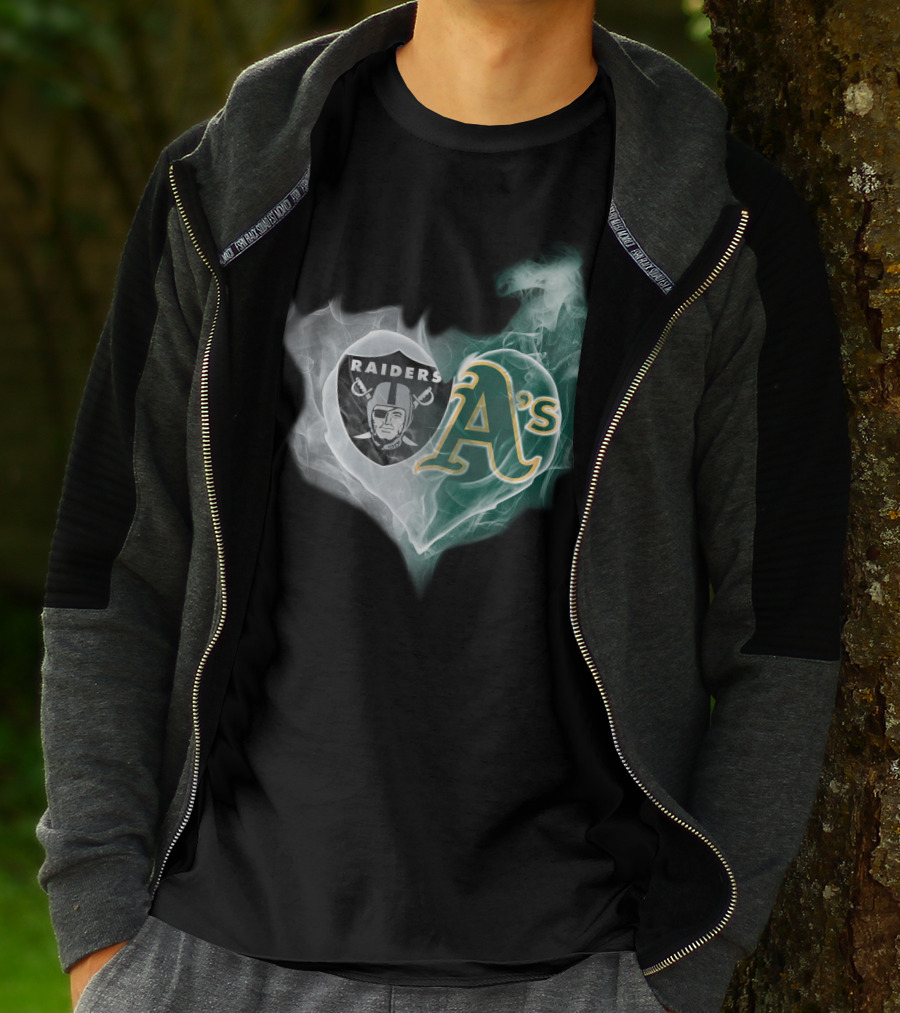 Raiders A's Heart Smoke T-Shirt